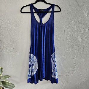 Buffalo David Bitton Blue White Tie Dye Racerback Dress
